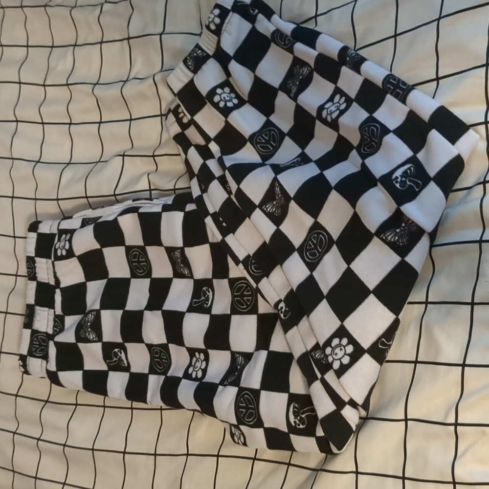 Checker printed sweatpants joggers